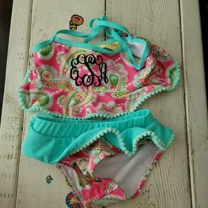 Monogrammed Pom Pom Bikini